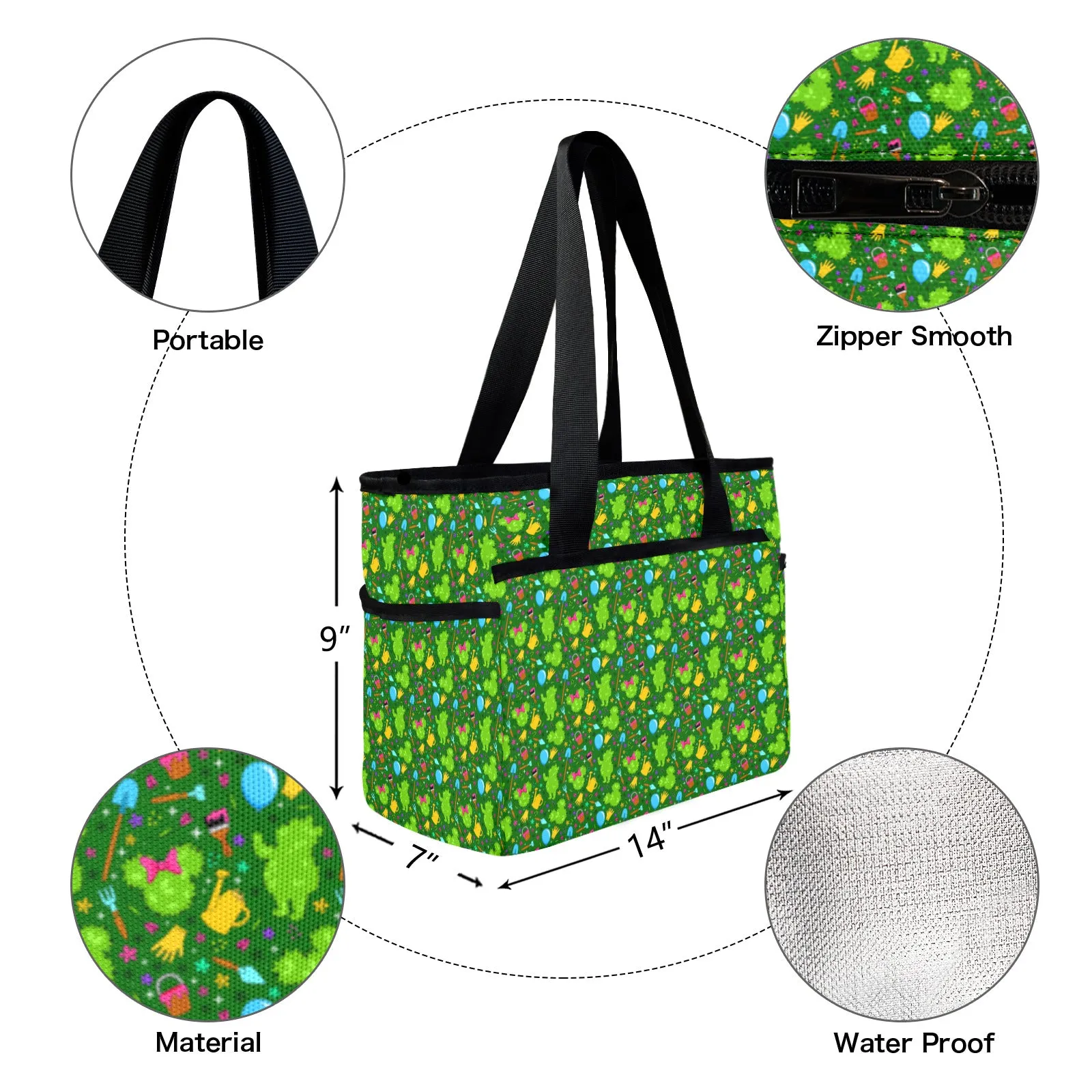 Flower And Garden Large Capacity Insulated Tote Bag