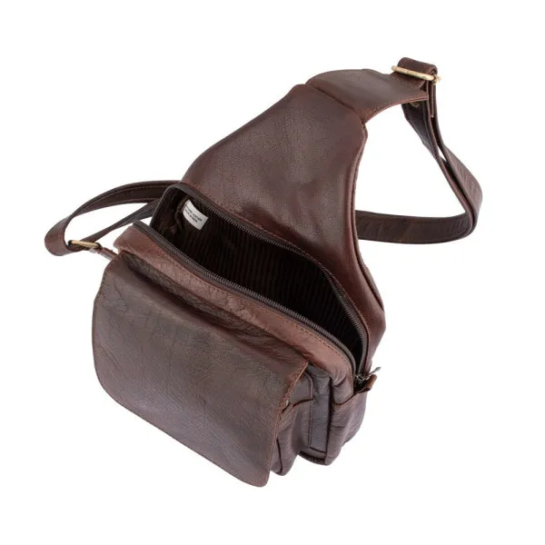 Franco Bonini - 23-0010 Leather sling backpack - Brown