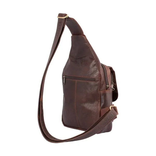 Franco Bonini - 23-0010 Leather sling backpack - Brown