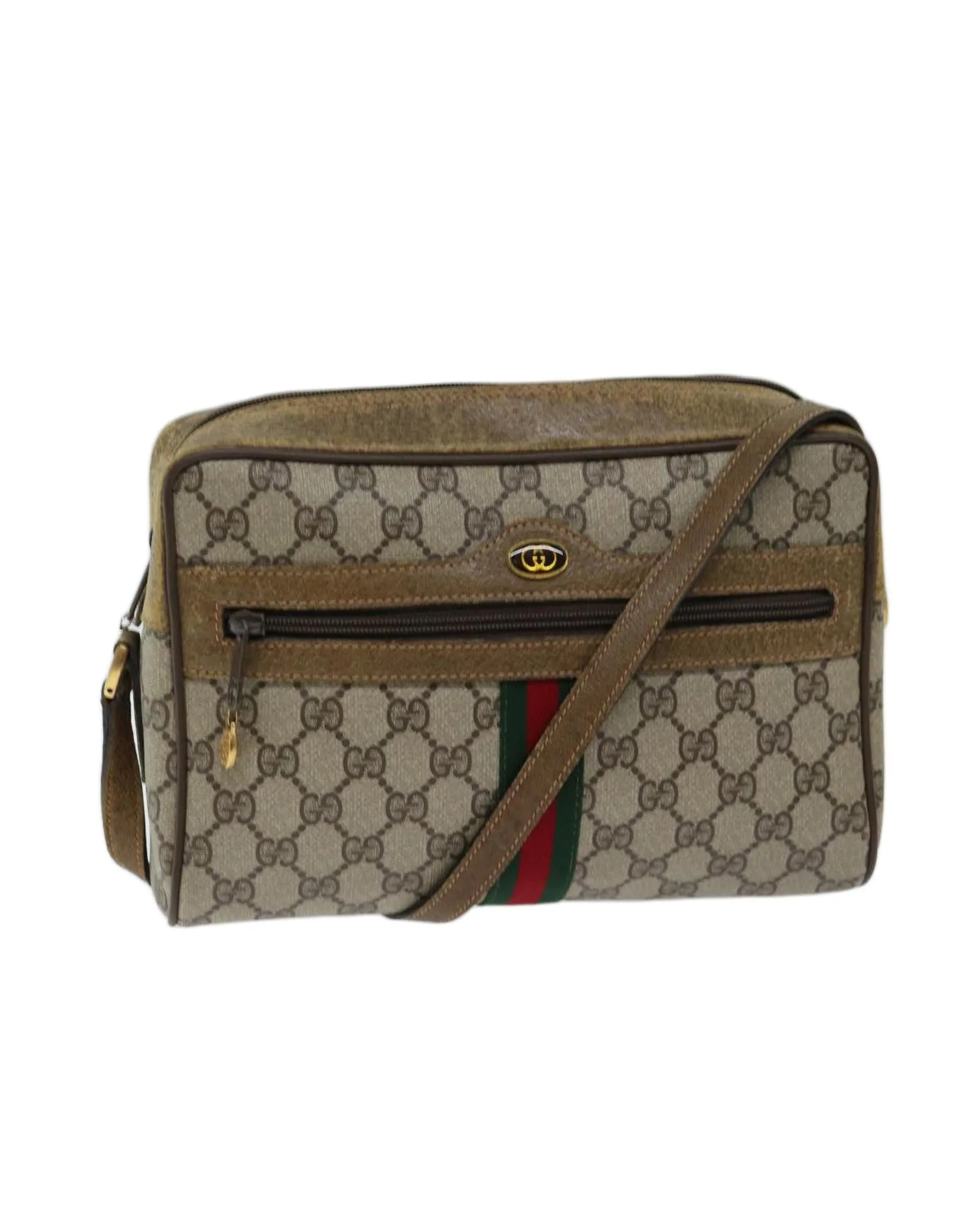 GG Canvas Web Shoulder Bag with Green and Red Accents