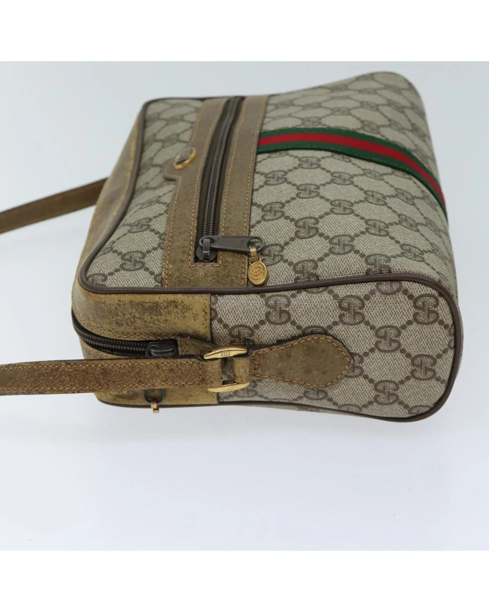 GG Canvas Web Shoulder Bag with Green and Red Accents