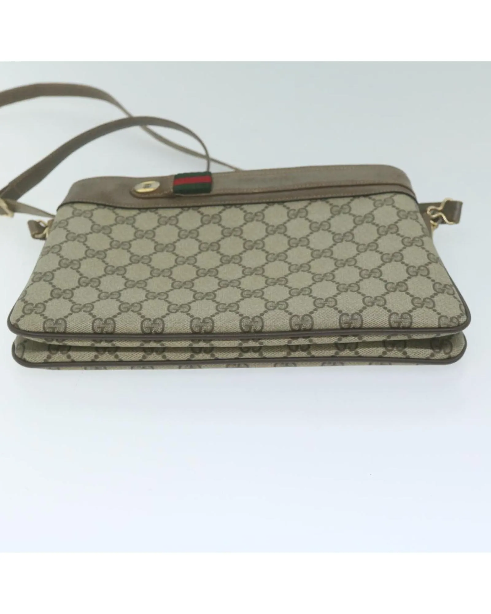 GG Canvas Web Shoulder Bag with Sherry Line Detail