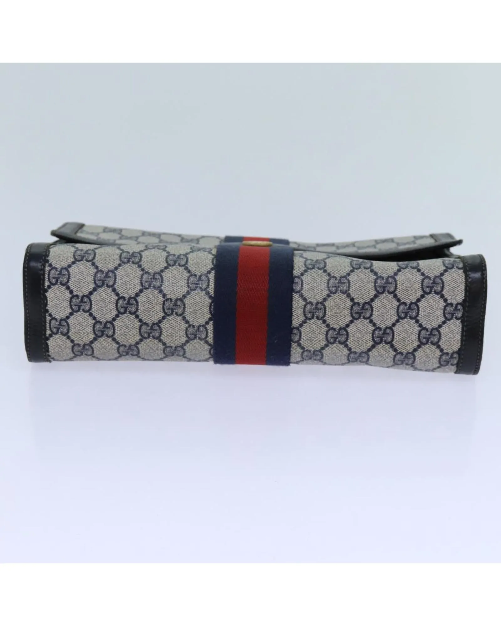 GG Supreme Sherry Line Clutch Bag with PVC and GG Canvas Material - Red and Navy