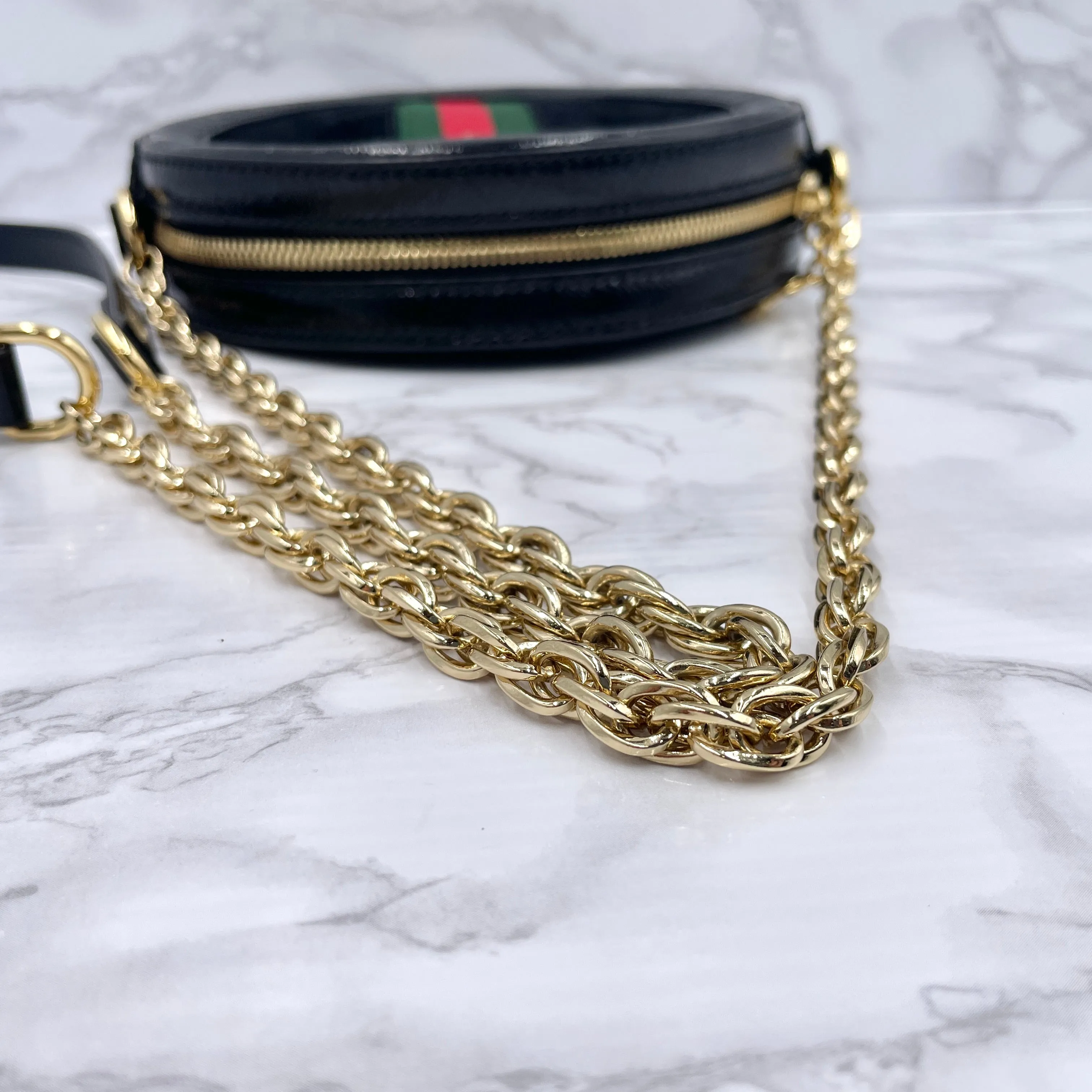 GUCCI Ophidia Suede Chain Shoulder Bag