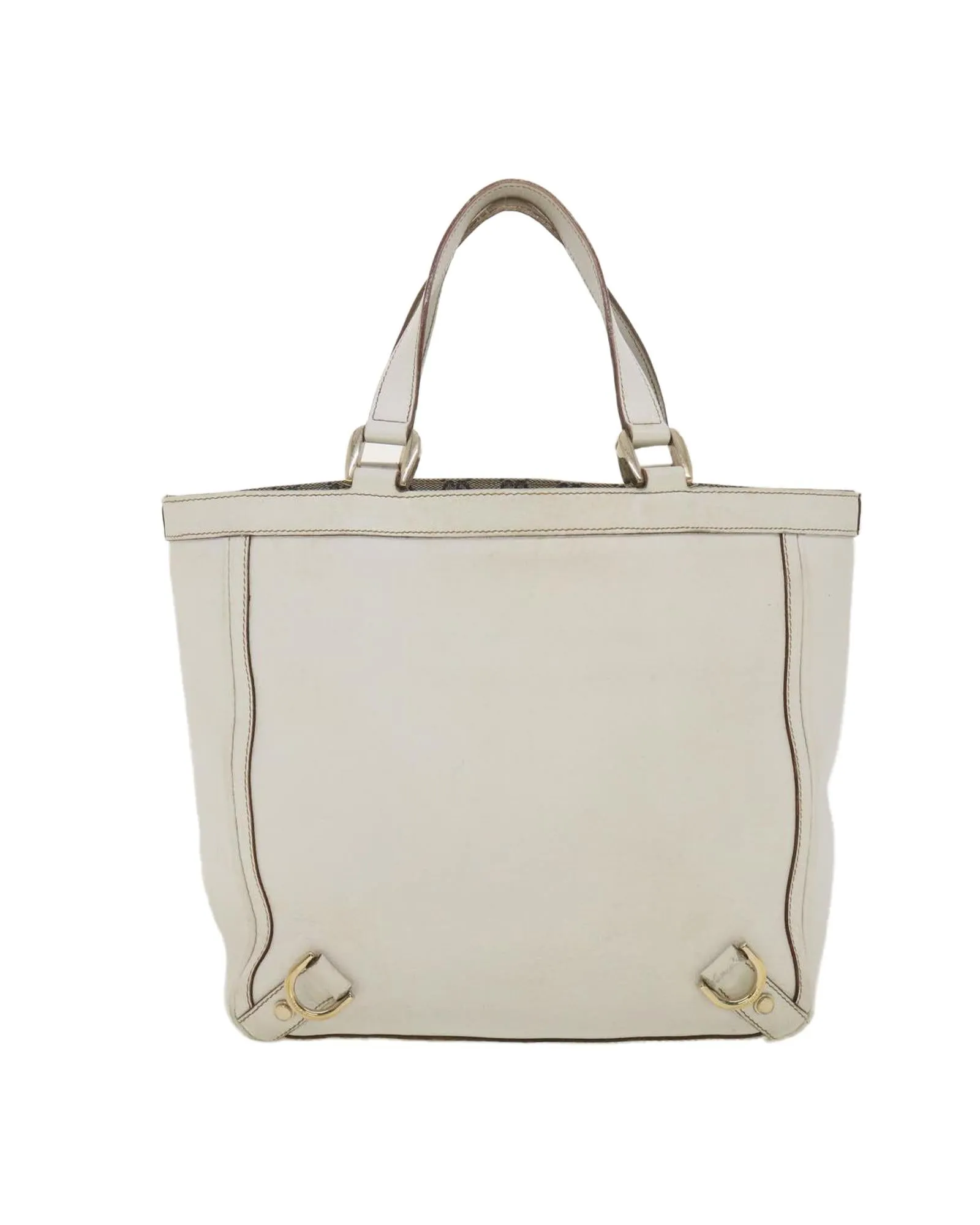 Gucci White Leather Shoulder Bag 130739 Auth 38678