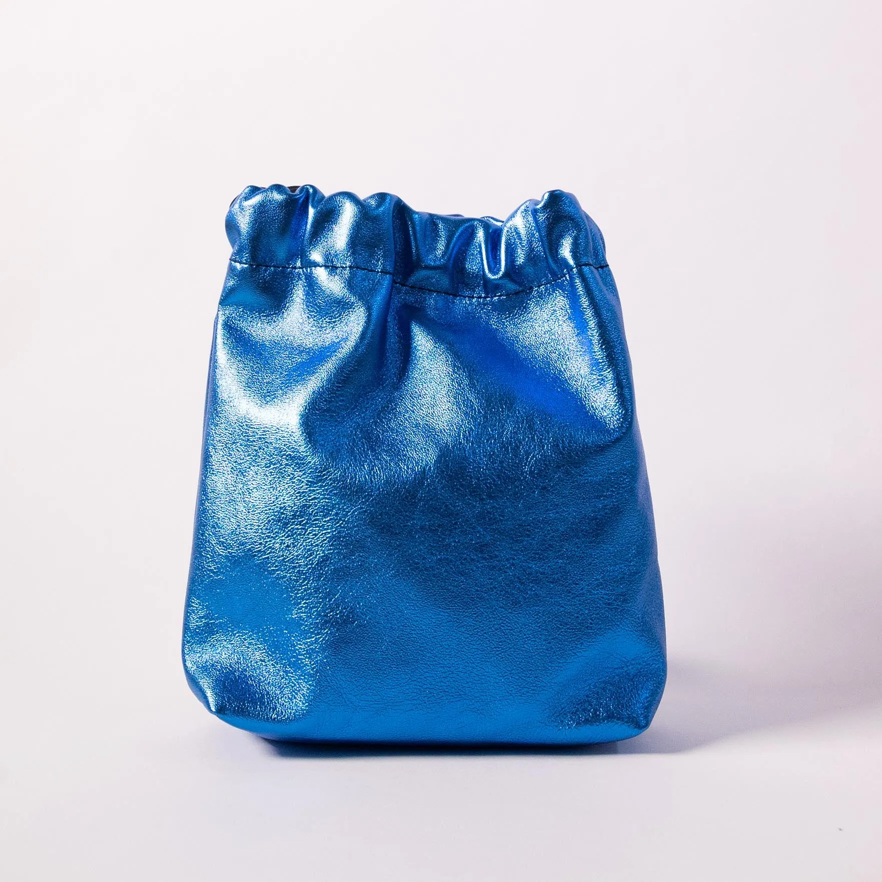 Harpers Emporium gathered Bag in Metallic Blue