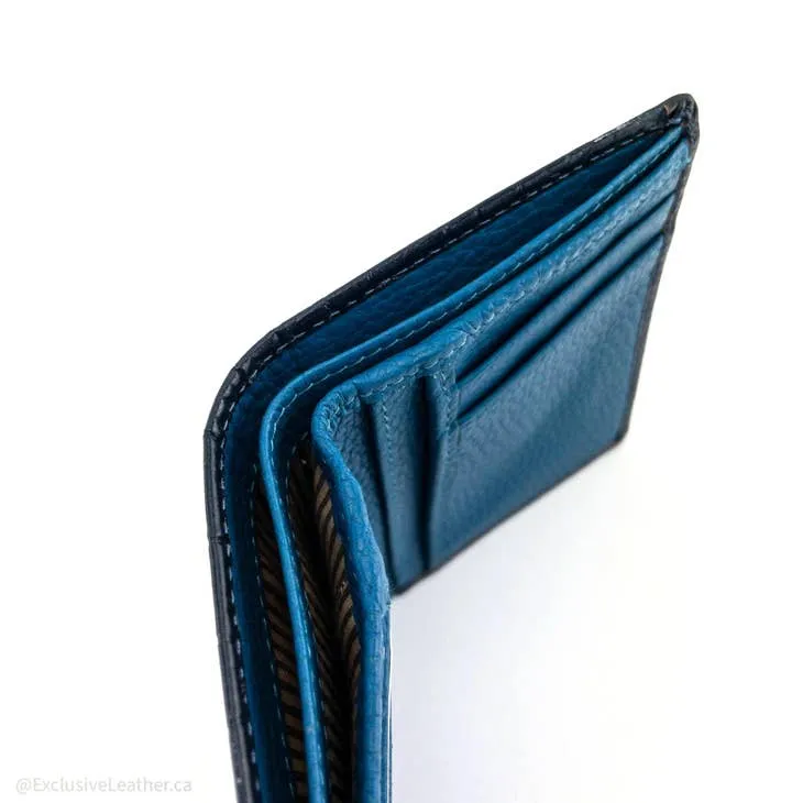 Henry Men's Leather Bifold Wallet Blue