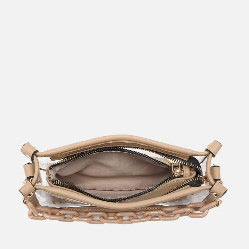 Jessica Clear Crossbody with Chain