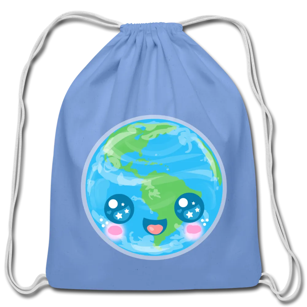 Kawaii Earth Cotton Drawstring Bag