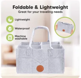 KeaBabies Diaper Caddy Grey