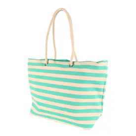 Large Striped Canvas Tote Beach Bag - By Nicola Spring