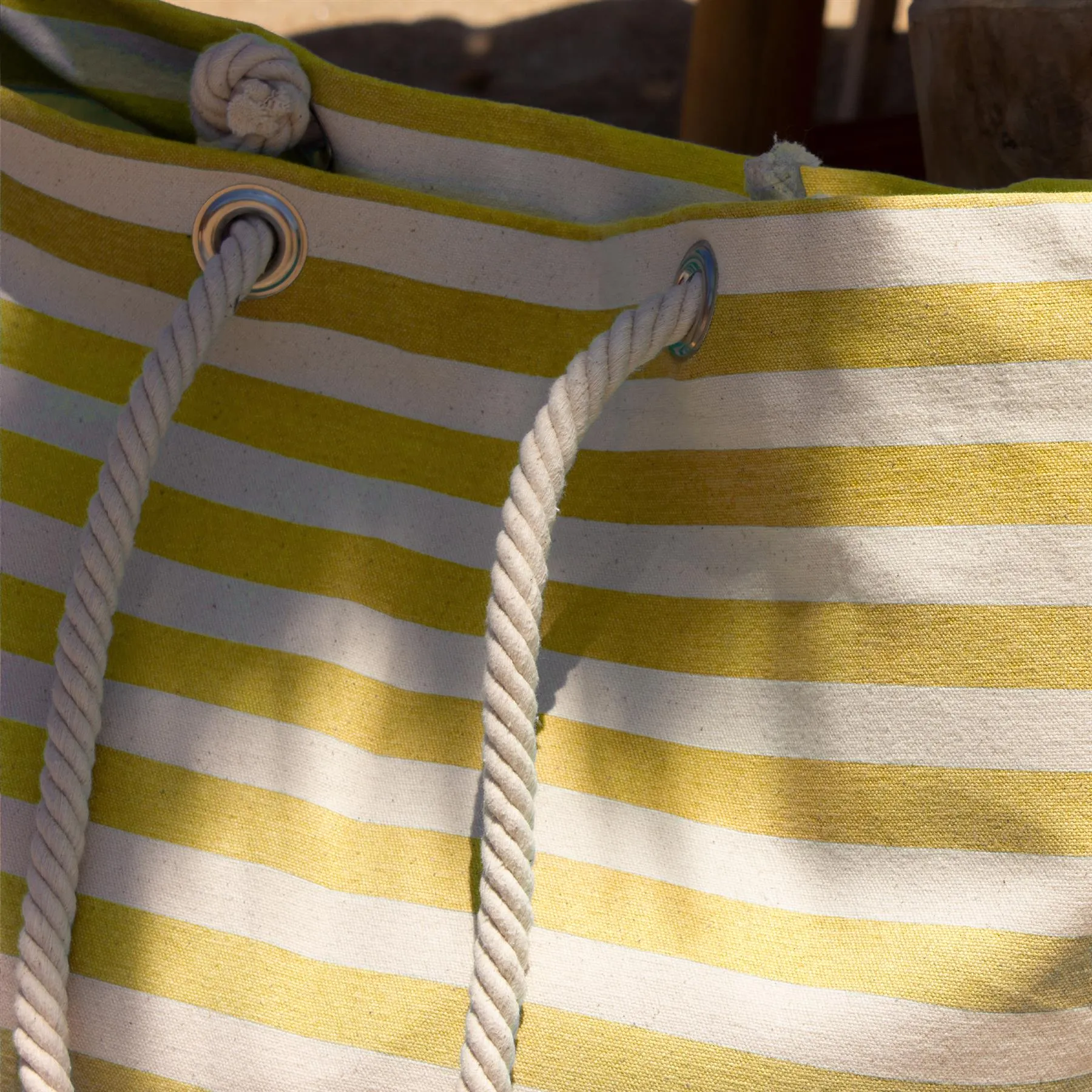 Large Striped Canvas Tote Beach Bag - By Nicola Spring