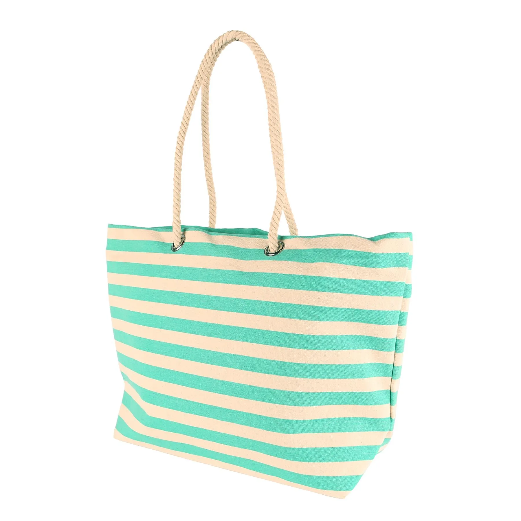 Large Striped Canvas Tote Beach Bag - By Nicola Spring