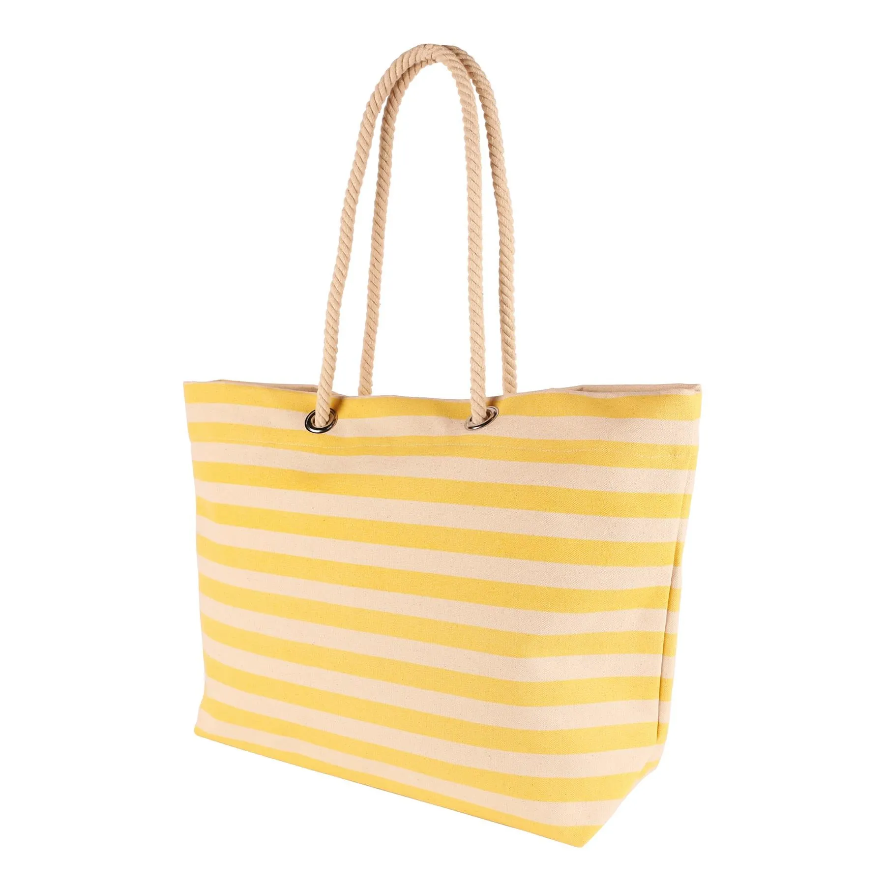 Large Striped Canvas Tote Beach Bag - By Nicola Spring