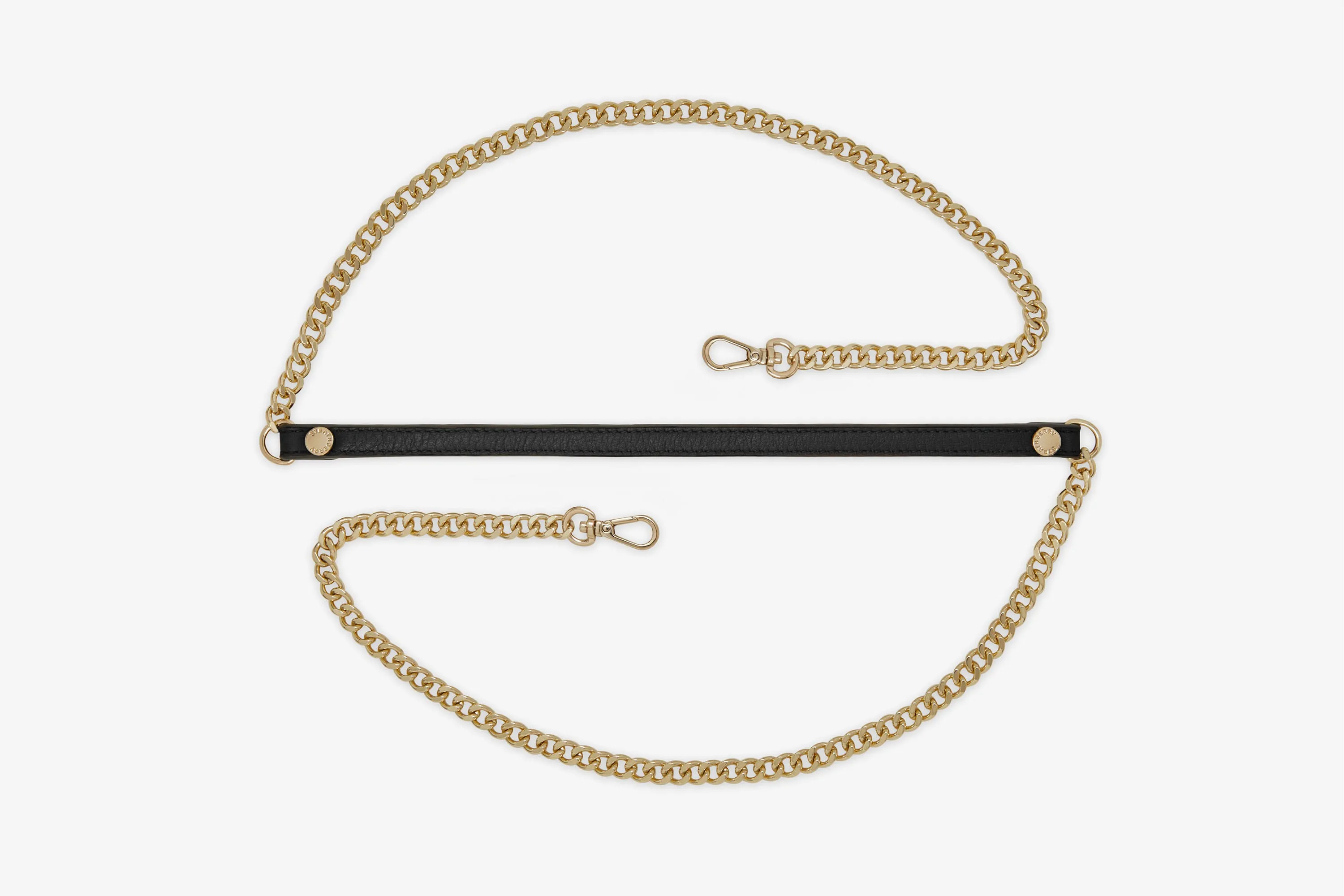 Leather and Chain Strap - Black