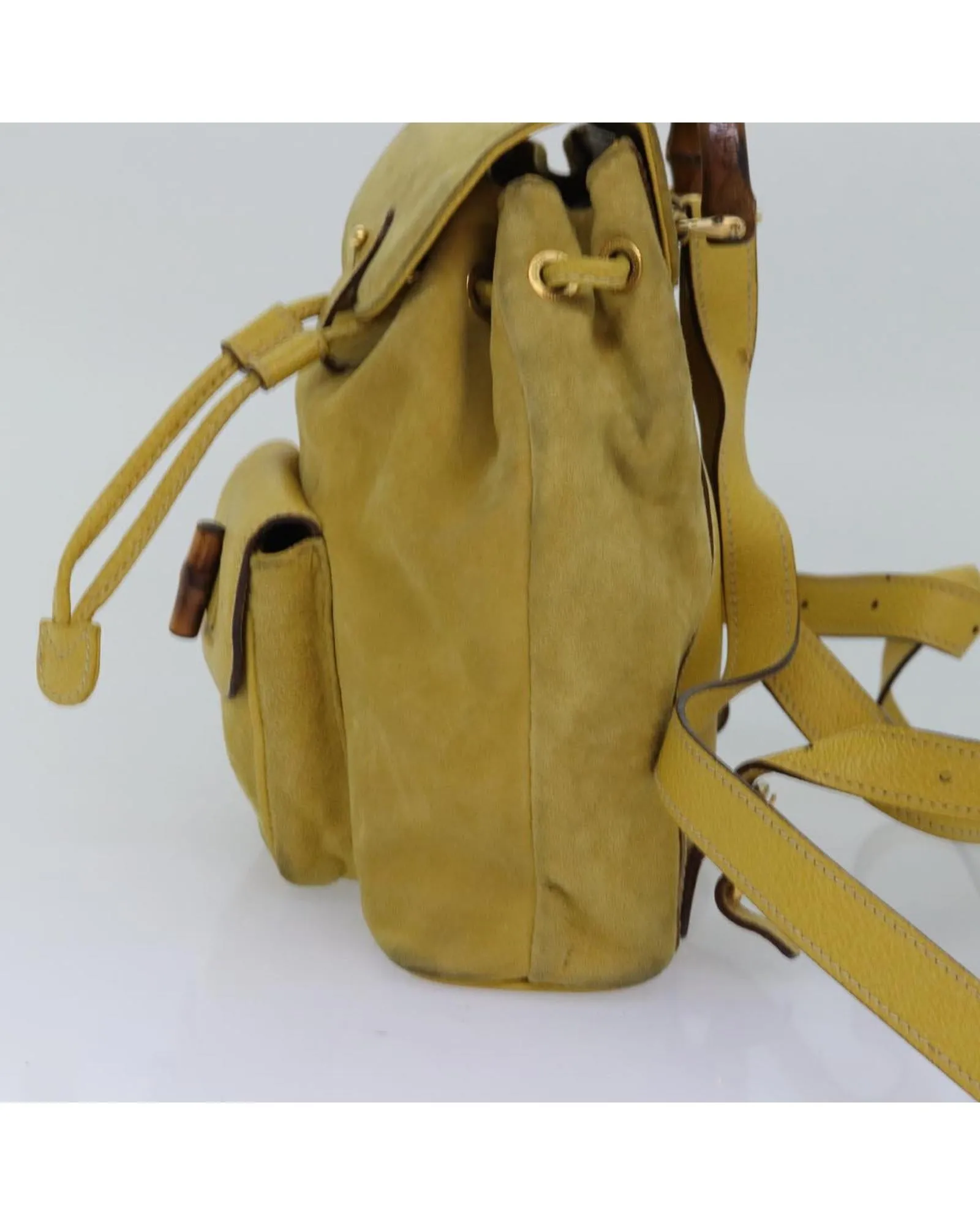 Luxury Suede Leather Shoulder Bag with Bamboo Handle - Authentic Italian Craftsmanship