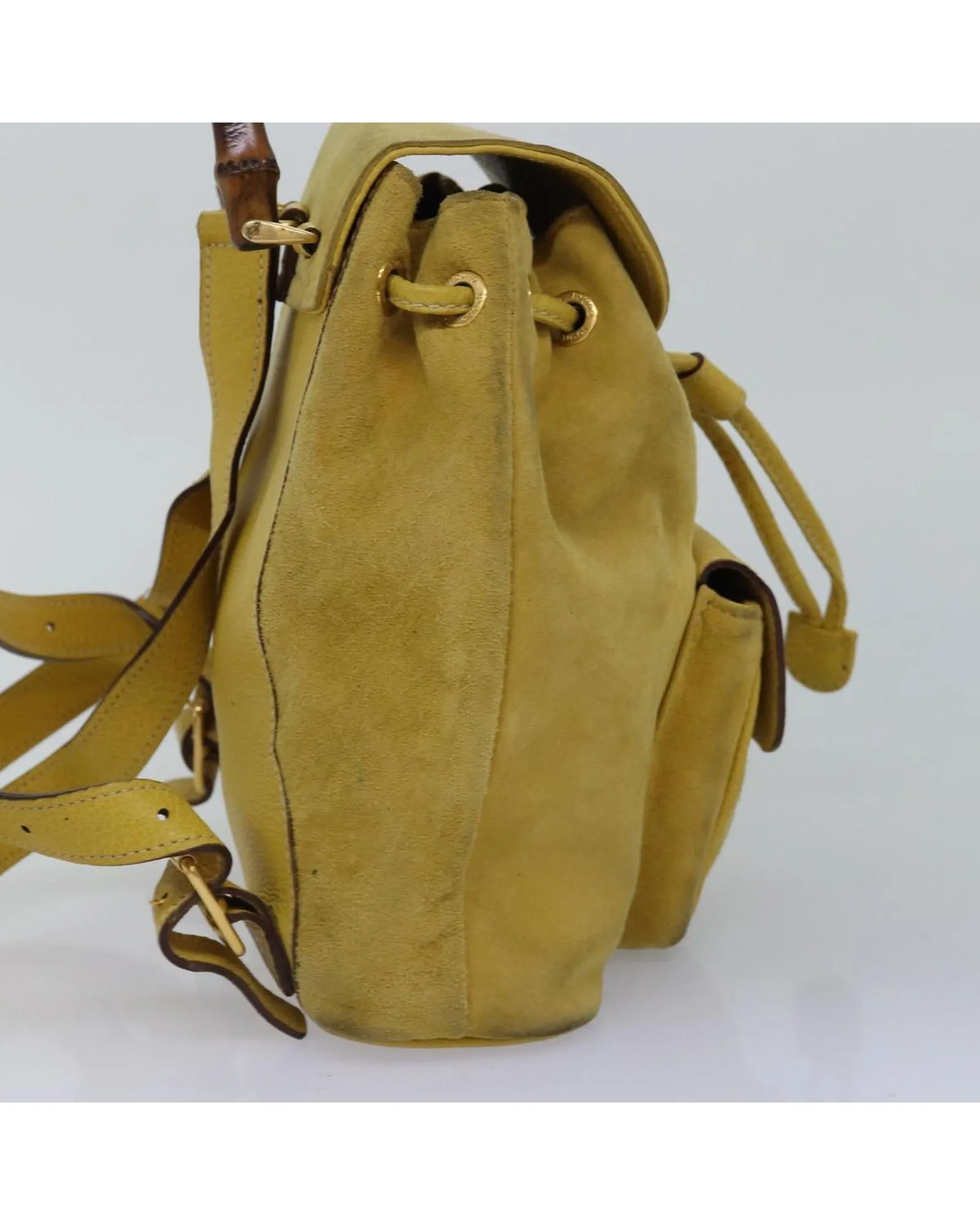 Luxury Suede Leather Shoulder Bag with Bamboo Handle - Authentic Italian Craftsmanship