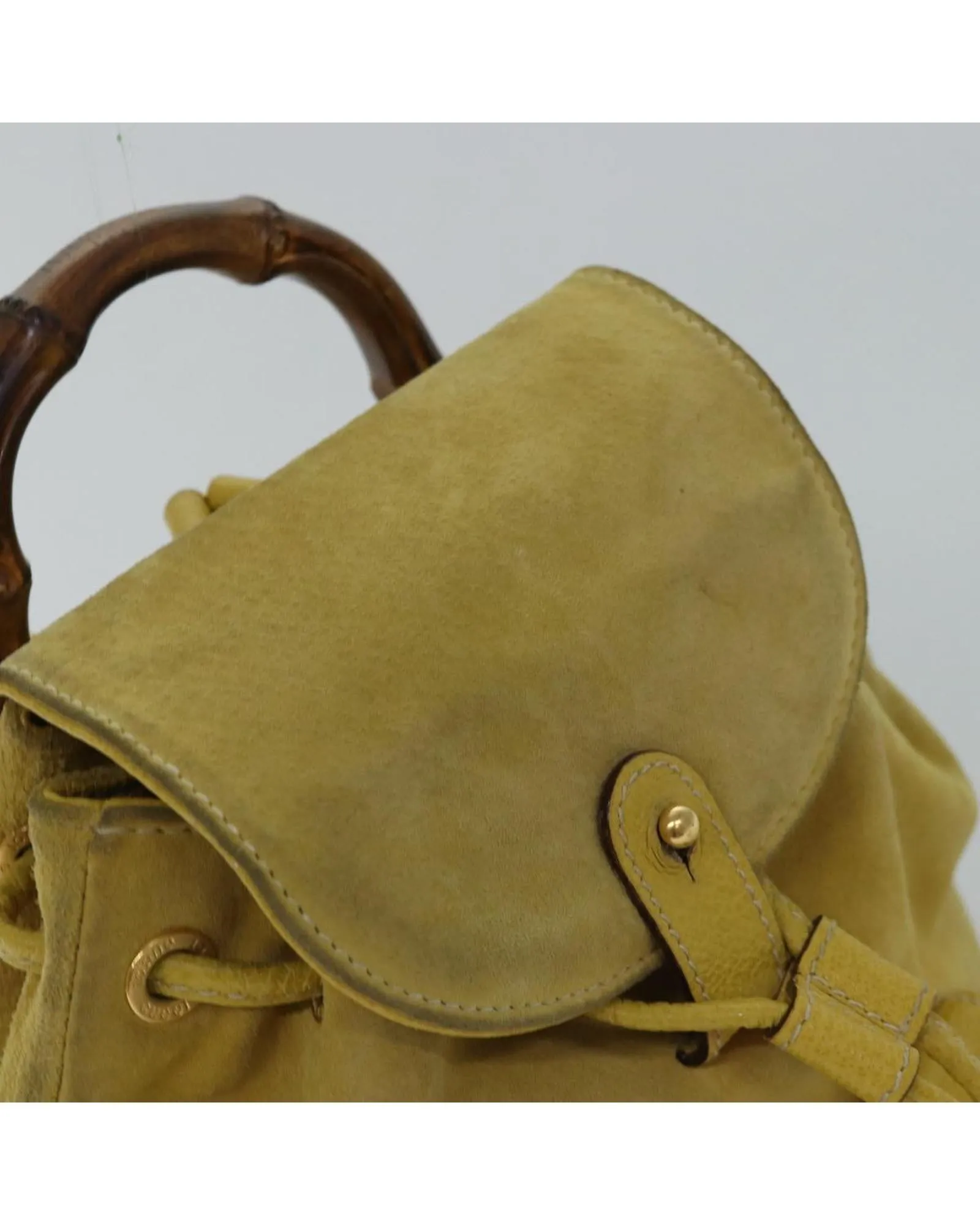 Luxury Suede Leather Shoulder Bag with Bamboo Handle - Authentic Italian Craftsmanship