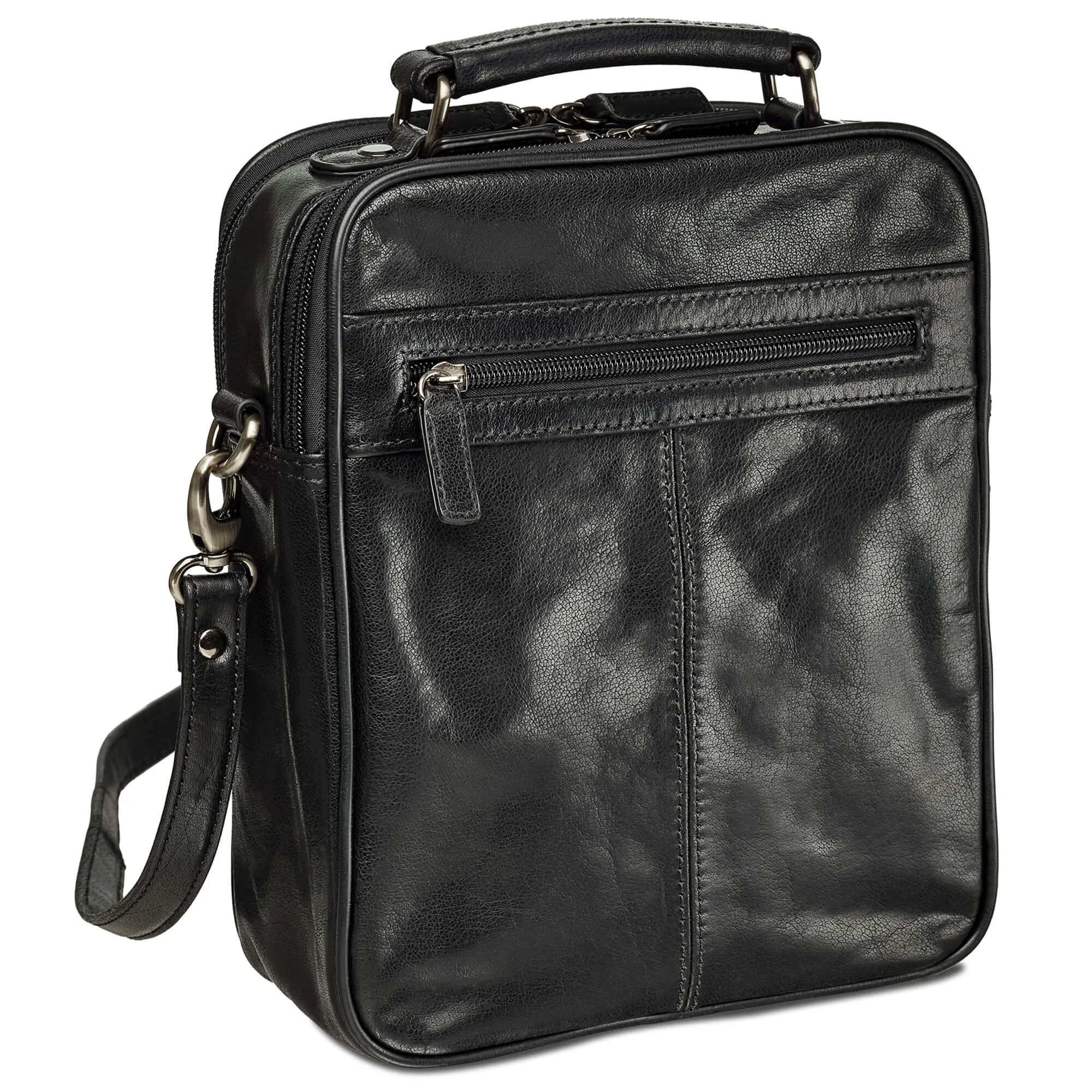 Mancini Leather Double Compartment Unisex Bag