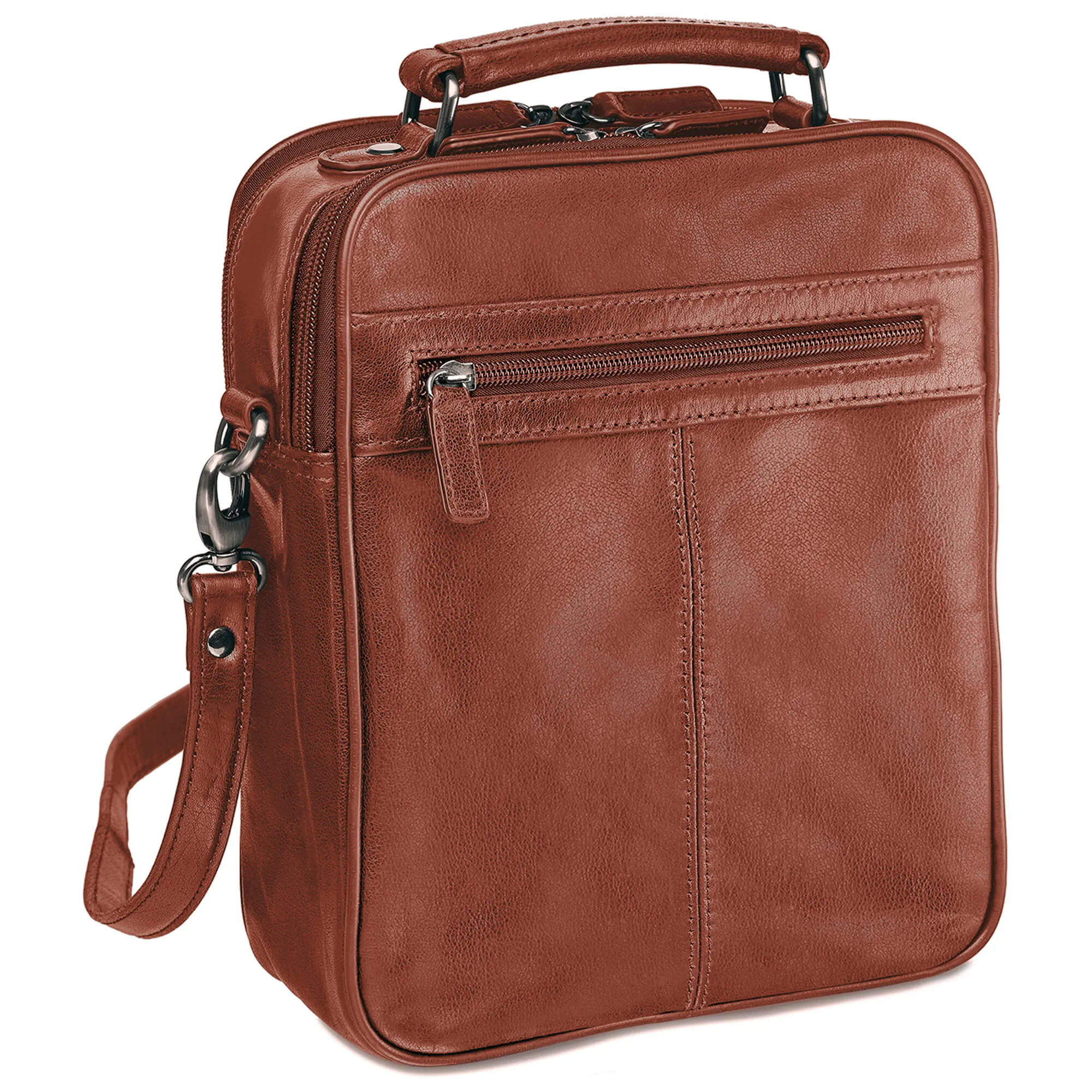 Mancini Leather Double Compartment Unisex Bag