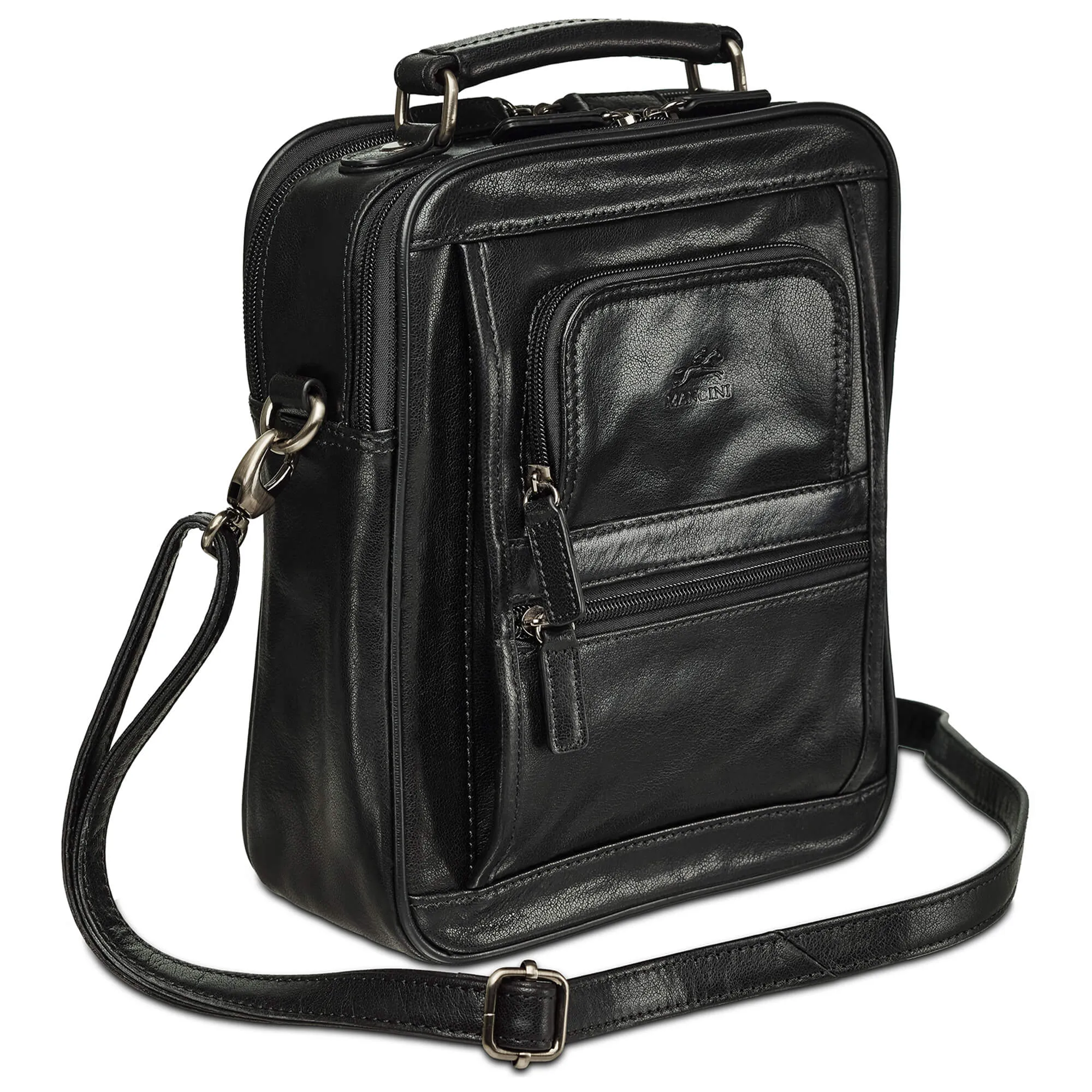 Mancini Leather Double Compartment Unisex Bag