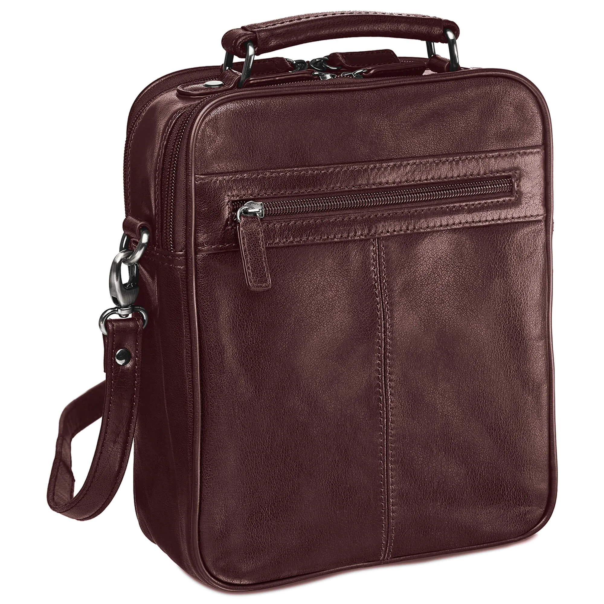 Mancini Leather Double Compartment Unisex Bag