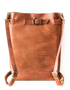 Men's Brown Leather Backpack