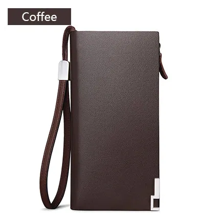 Mens Business Casual Leather Long Wallet