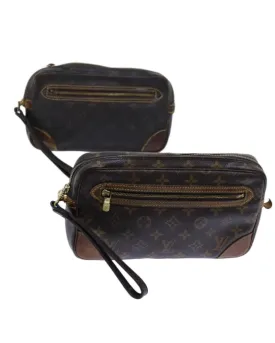 Monogram Canvas Clutch Bag with Accessories - LV Auth