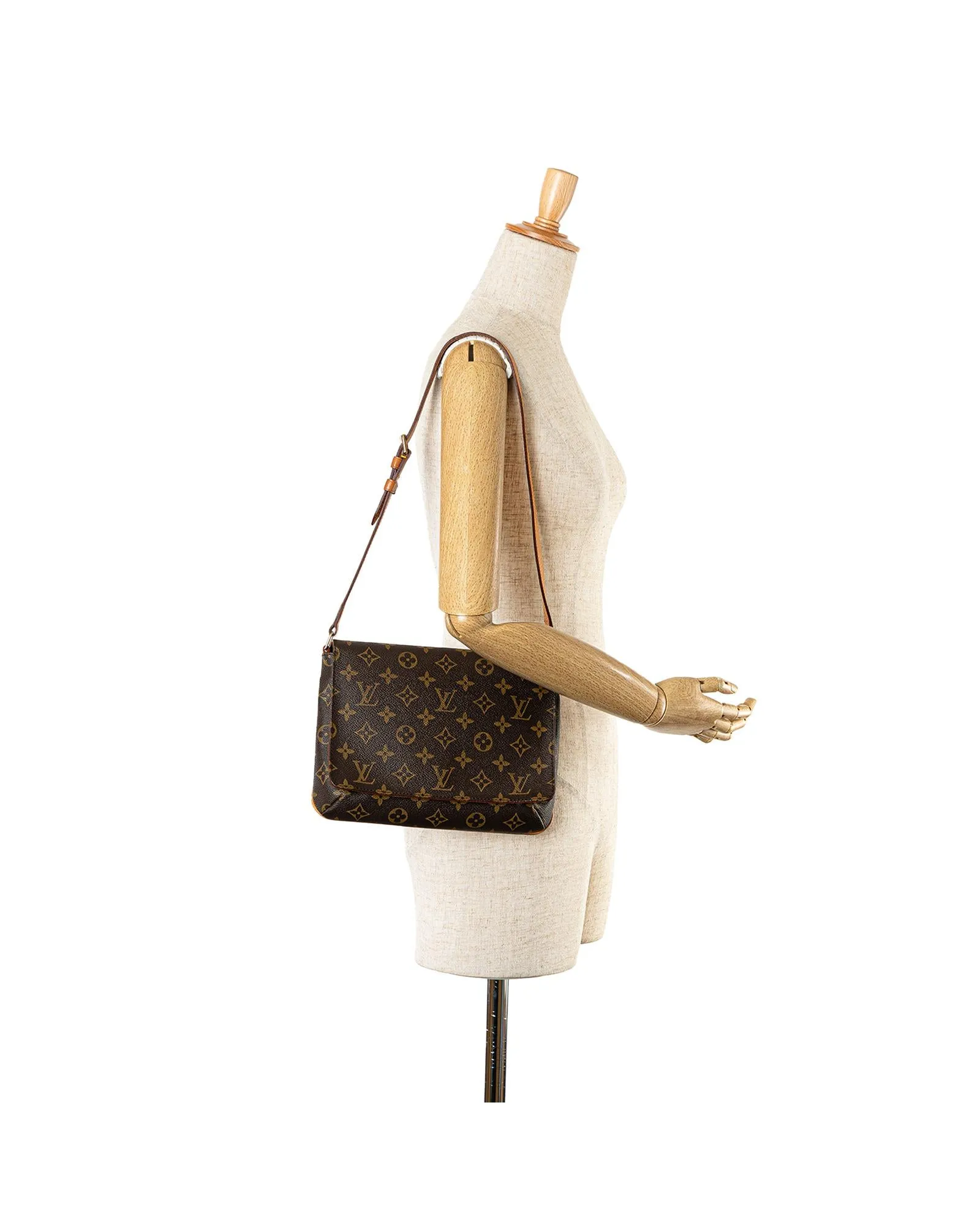 Monogram Canvas Long Strap Flap Bag