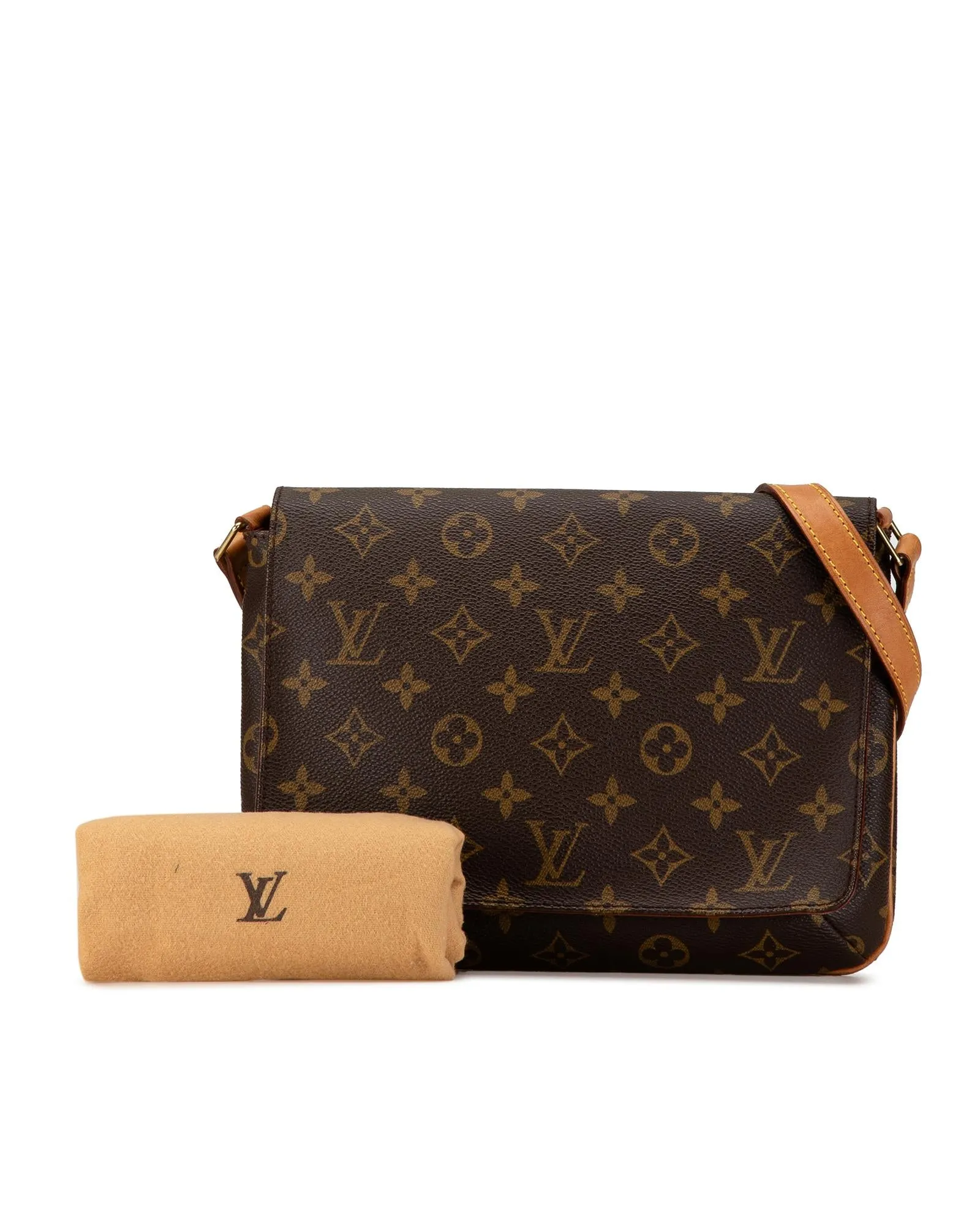 Monogram Canvas Long Strap Flap Bag