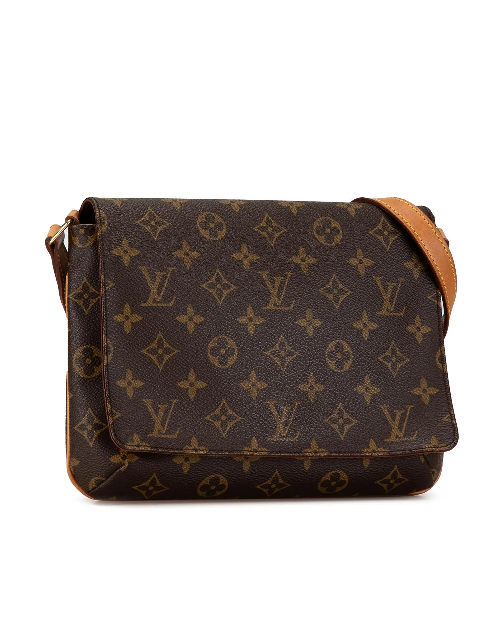 Monogram Canvas Long Strap Flap Bag