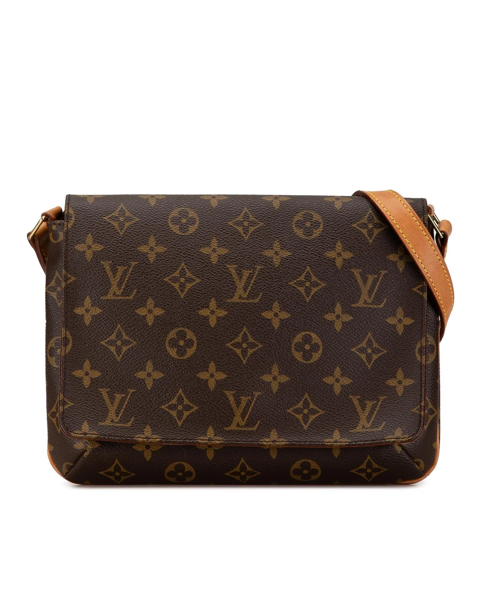 Monogram Canvas Long Strap Flap Bag