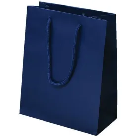 Navy Matte Rope Handle Euro-Tote Shopping Bags - 8.0 x 4.0 x 10.0