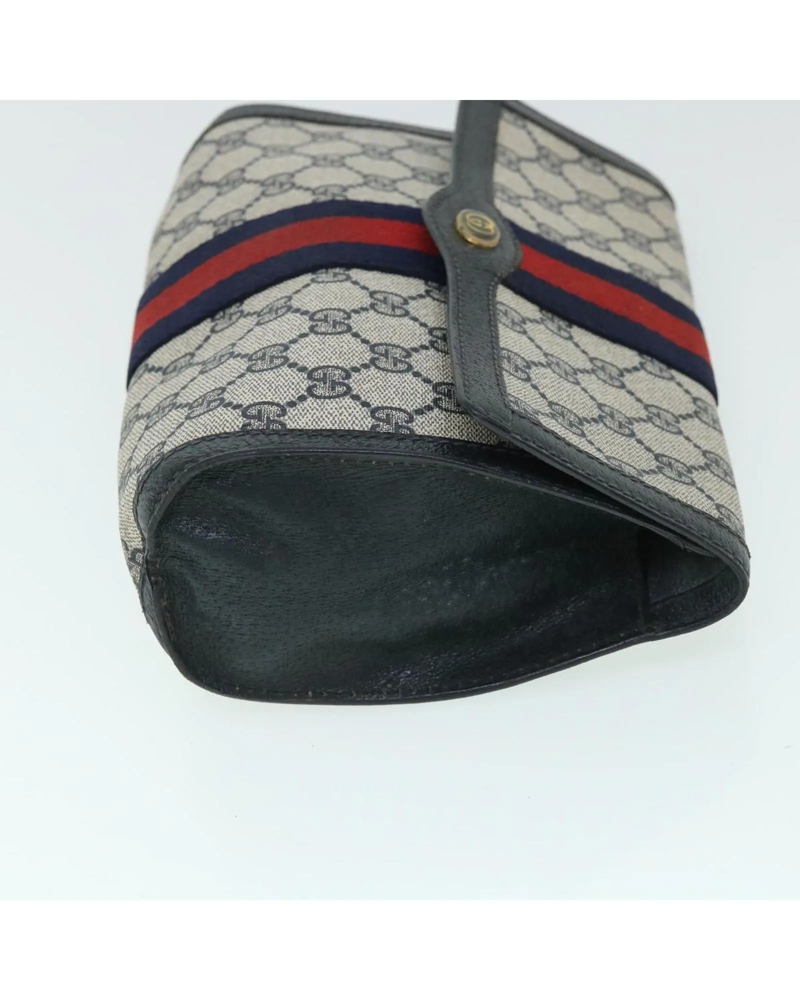 Navy Red GG Canvas Clutch Bag - Italian Made