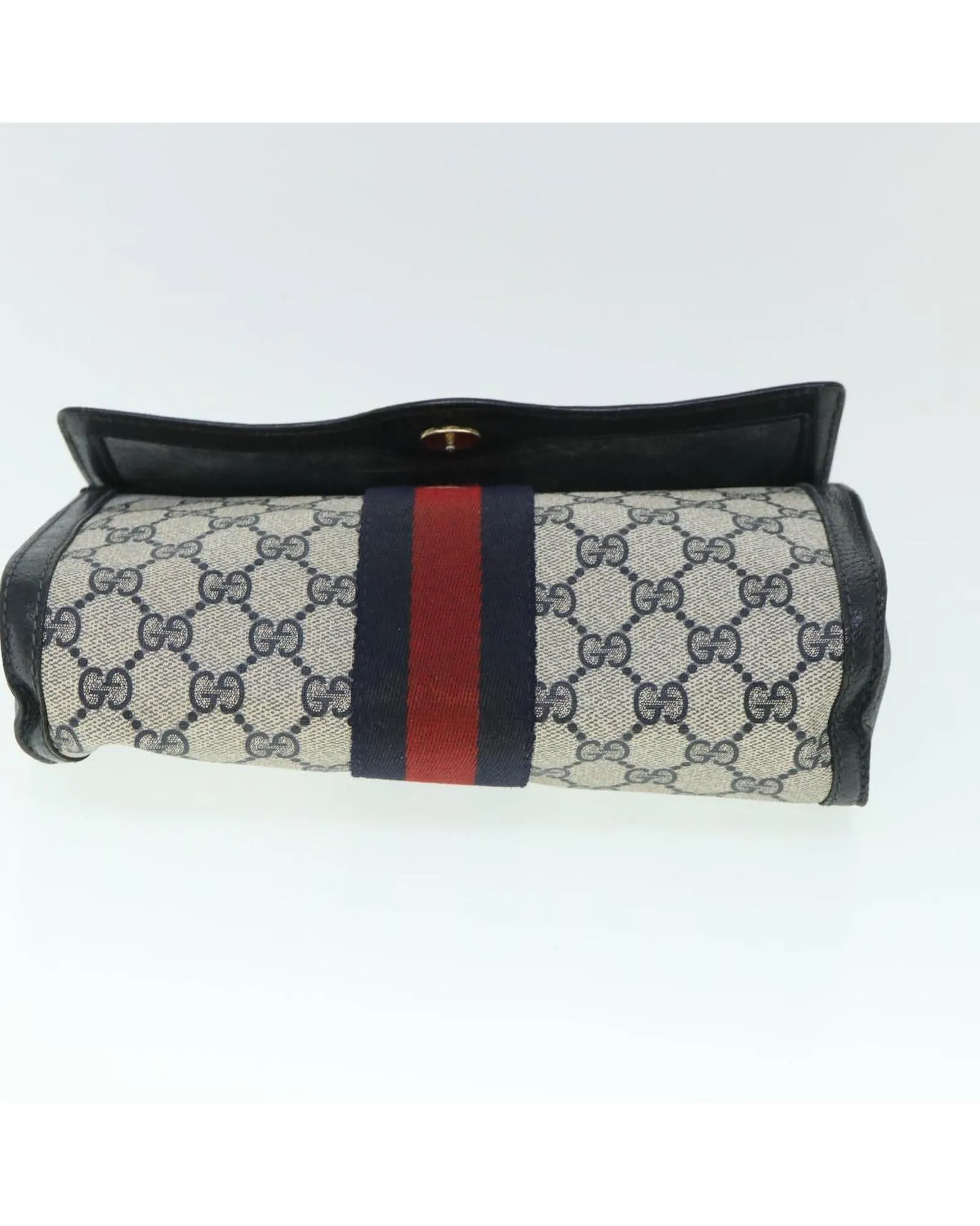 Navy Red GG Canvas Clutch Bag - Italian Made