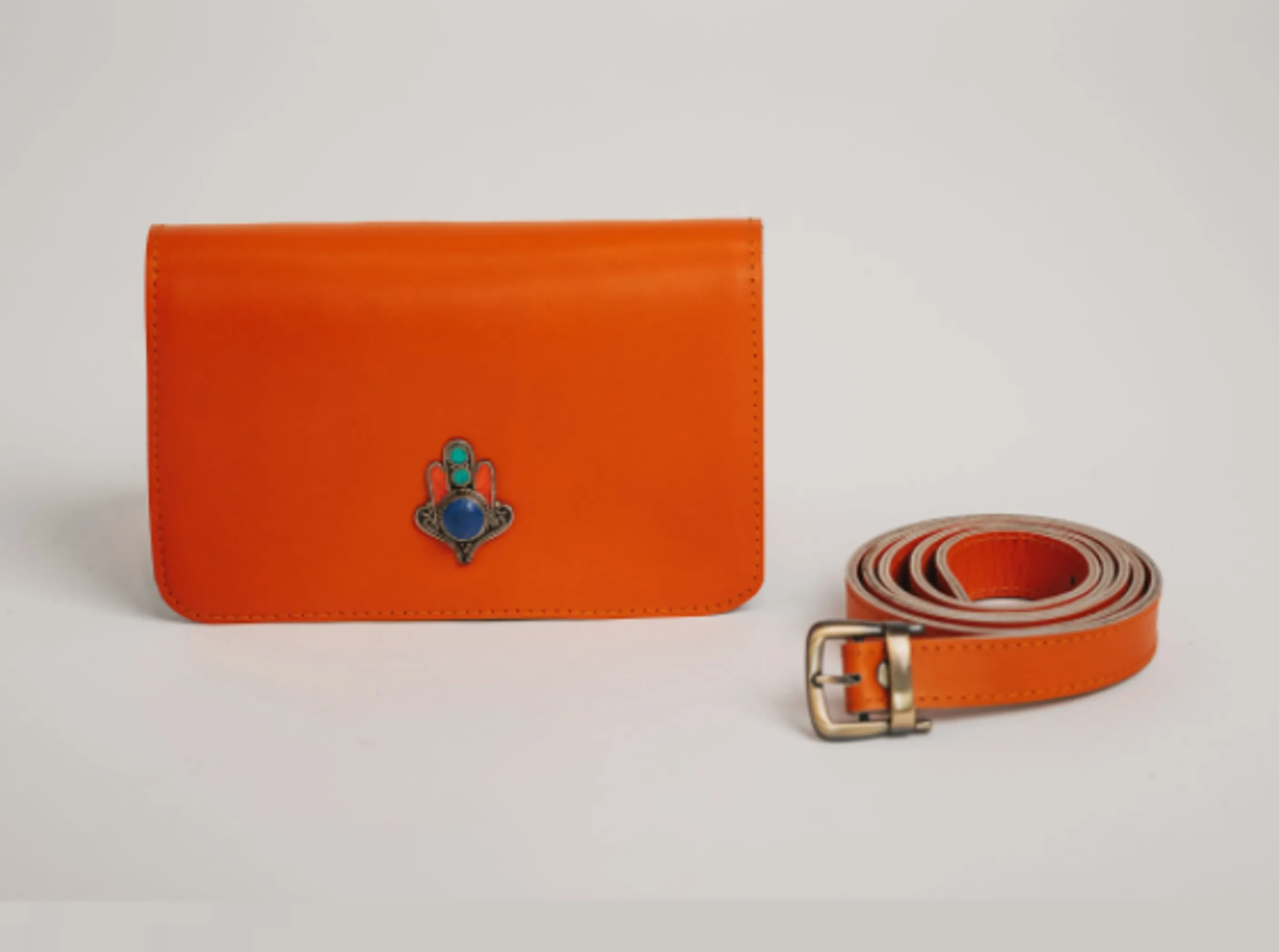 Orange Leather 3-in-1 Beltbag