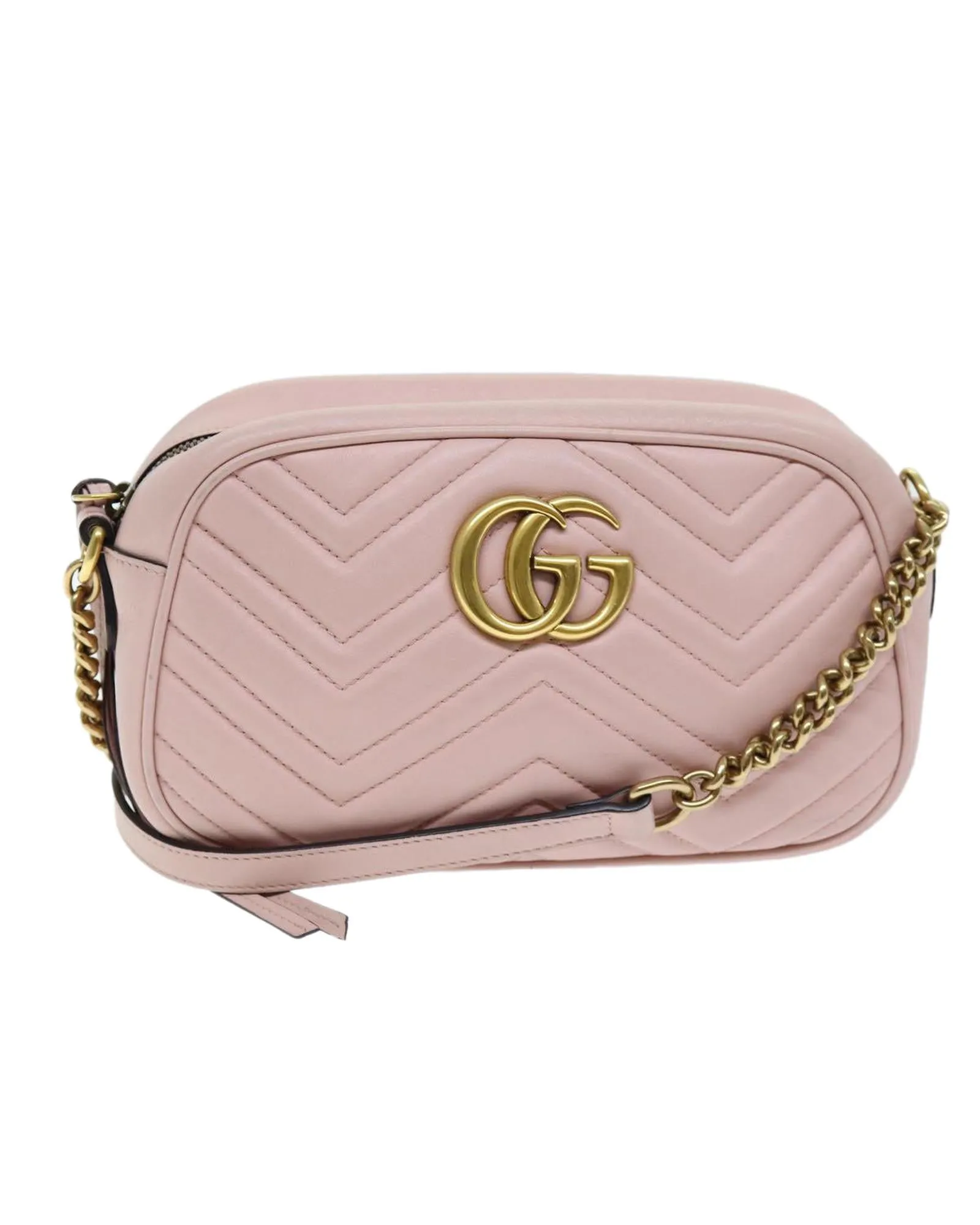 Pink Leather Chain Shoulder Bag by Gucci - Authentic and Pre-owned (Product ID: 385399)