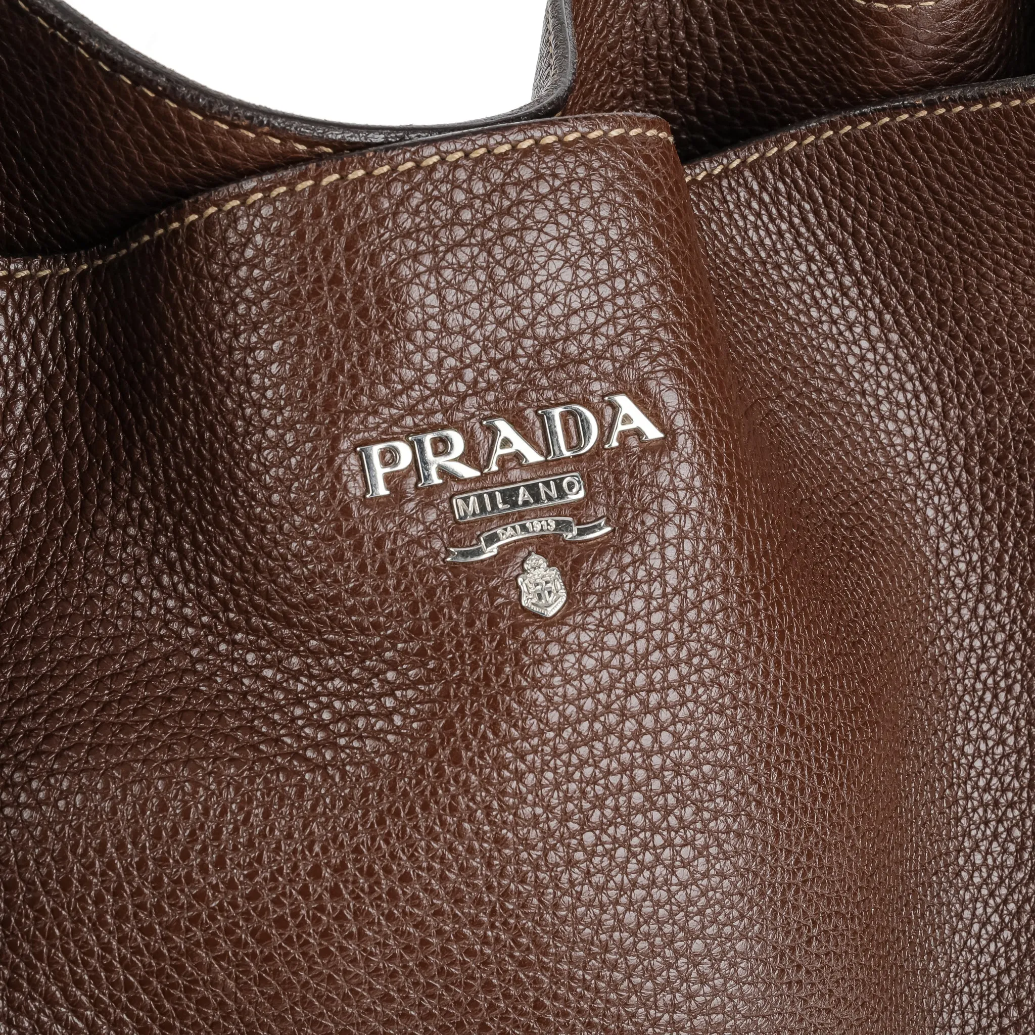 PRADA Shoulder Bag - Brown Vitello Daino