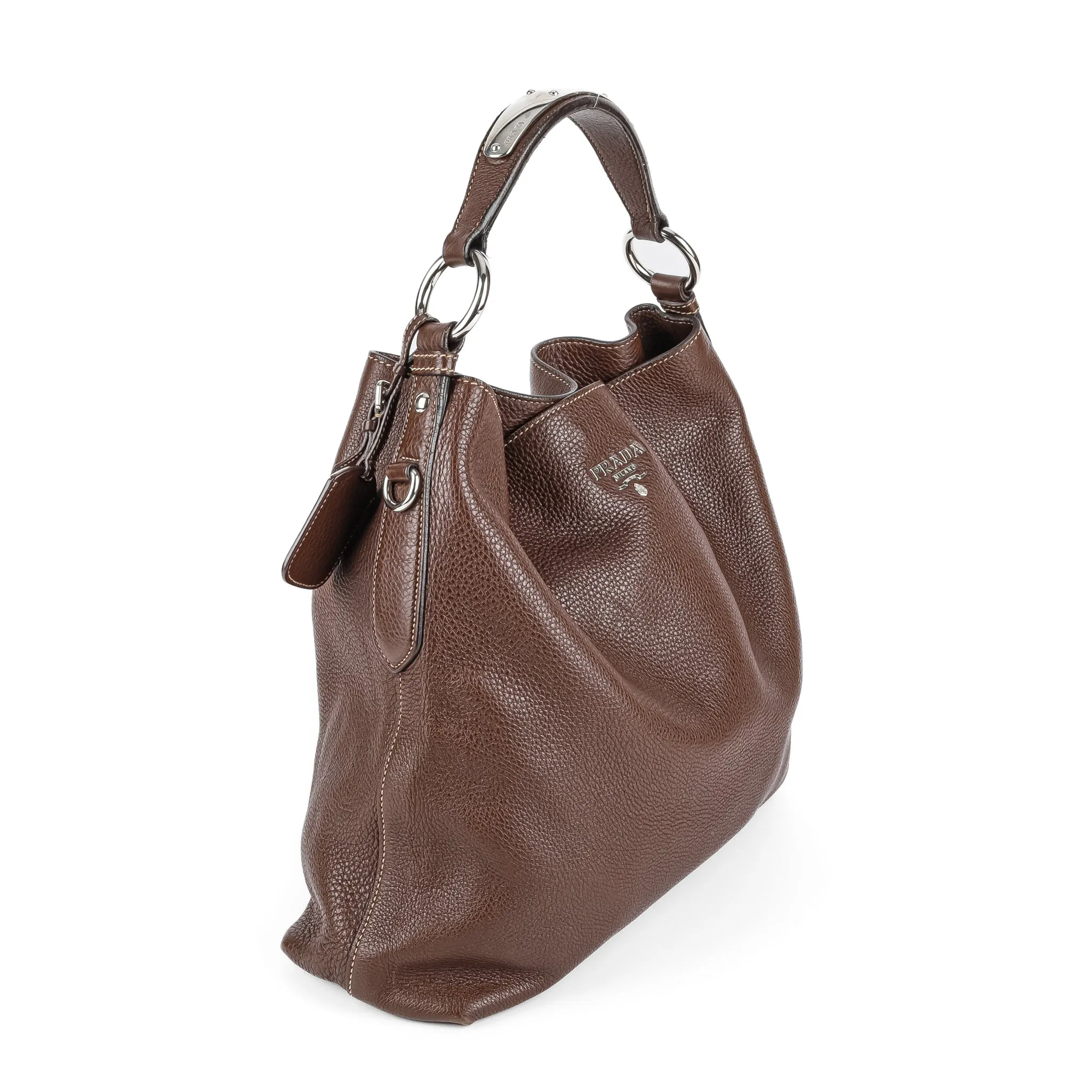 PRADA Shoulder Bag - Brown Vitello Daino