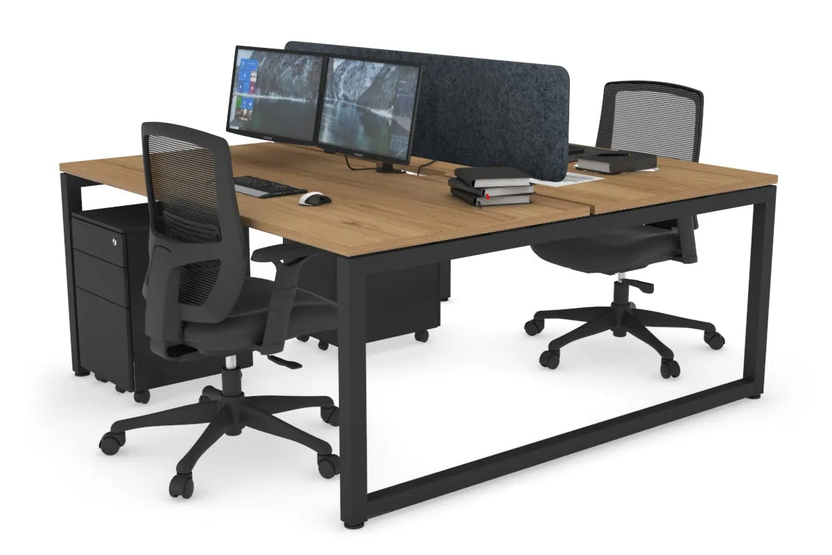 Quadro Loop Legs 2 Person Office Workstation [1400L x 800W with Cable Scallop]