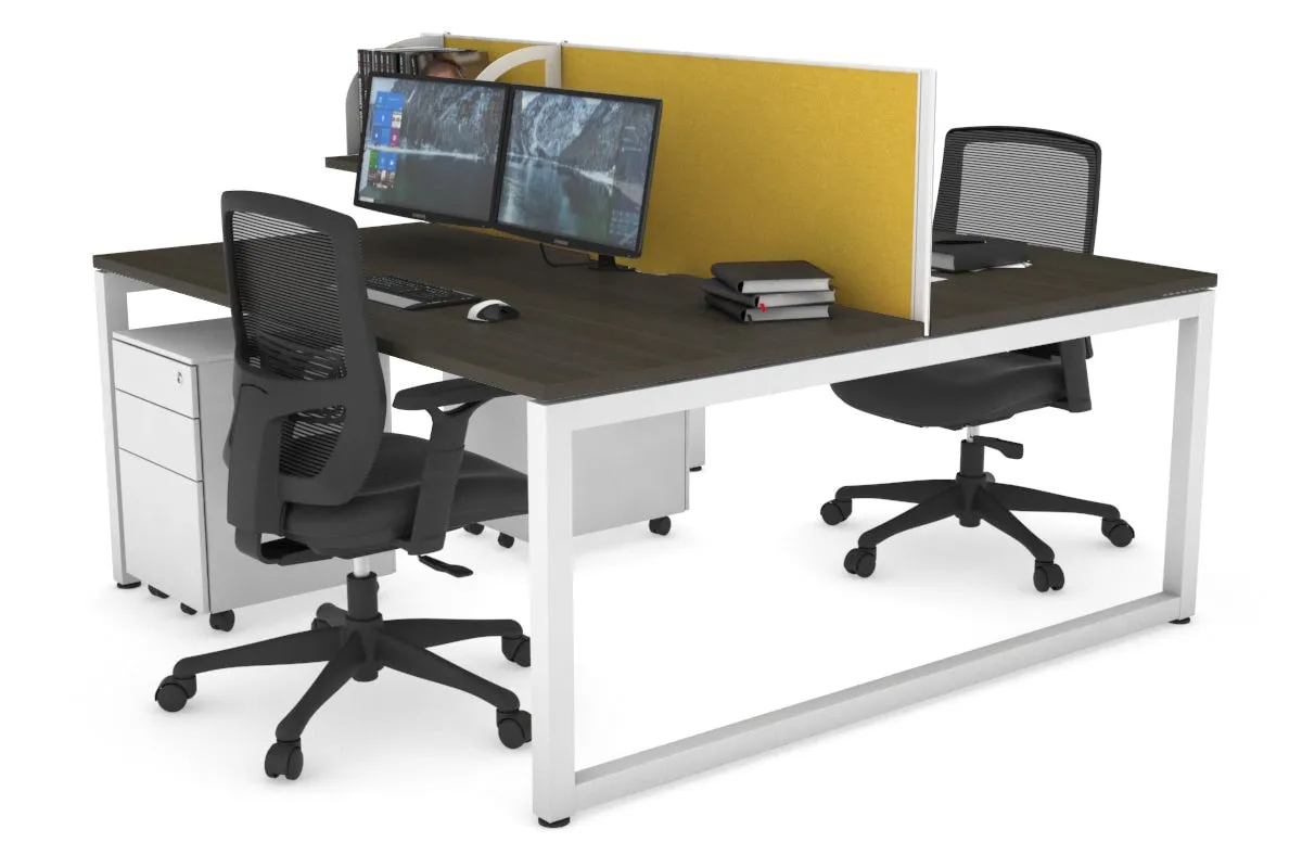 Quadro Loop Legs 2 Person Office Workstation [1400L x 800W with Cable Scallop]