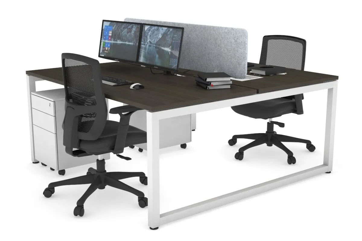 Quadro Loop Legs 2 Person Office Workstation [1400L x 800W with Cable Scallop]