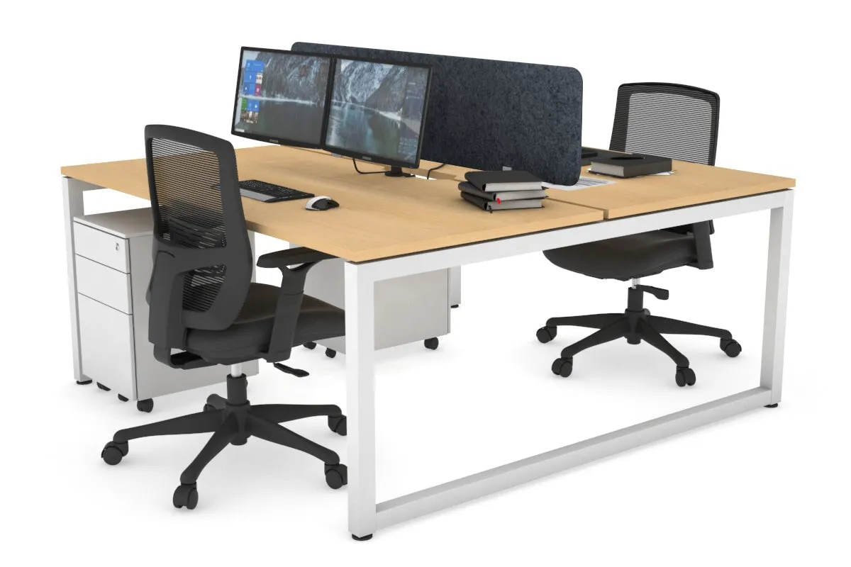 Quadro Loop Legs 2 Person Office Workstation [1400L x 800W with Cable Scallop]