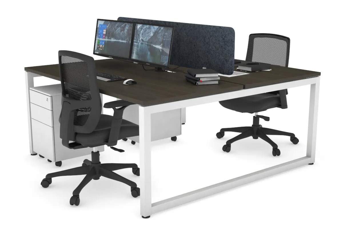 Quadro Loop Legs 2 Person Office Workstation [1400L x 800W with Cable Scallop]