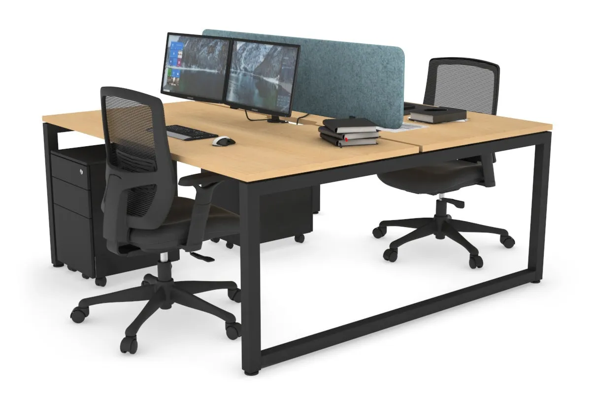 Quadro Loop Legs 2 Person Office Workstation [1400L x 800W with Cable Scallop]