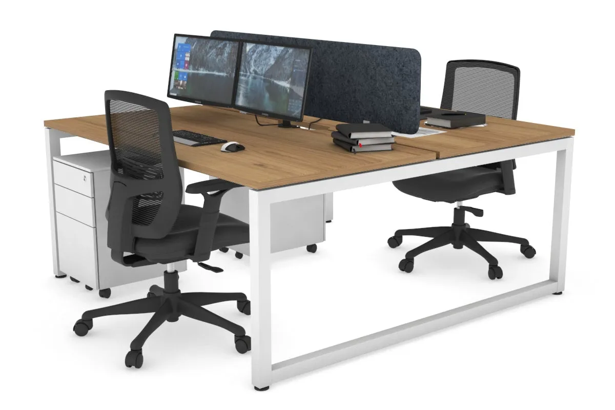 Quadro Loop Legs 2 Person Office Workstation [1400L x 800W with Cable Scallop]