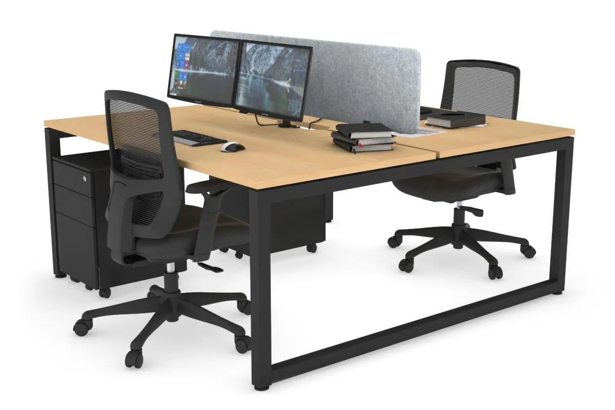 Quadro Loop Legs 2 Person Office Workstation [1400L x 800W with Cable Scallop]