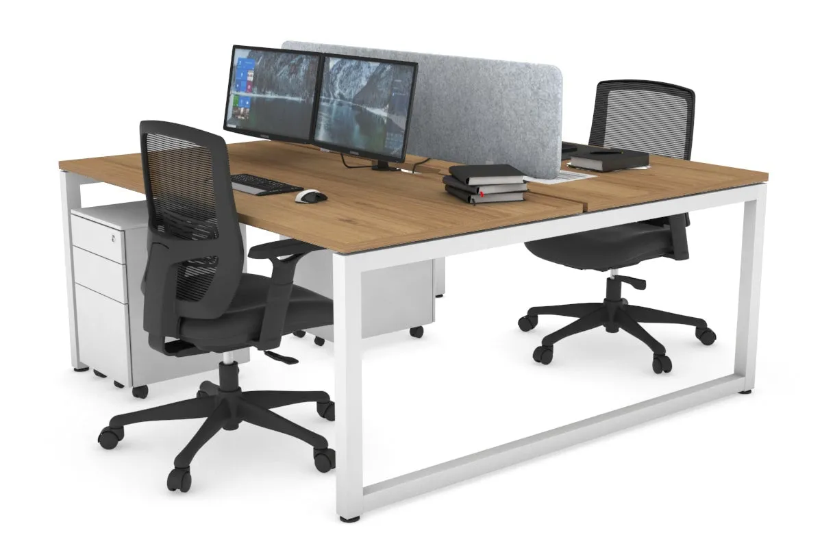 Quadro Loop Legs 2 Person Office Workstation [1400L x 800W with Cable Scallop]