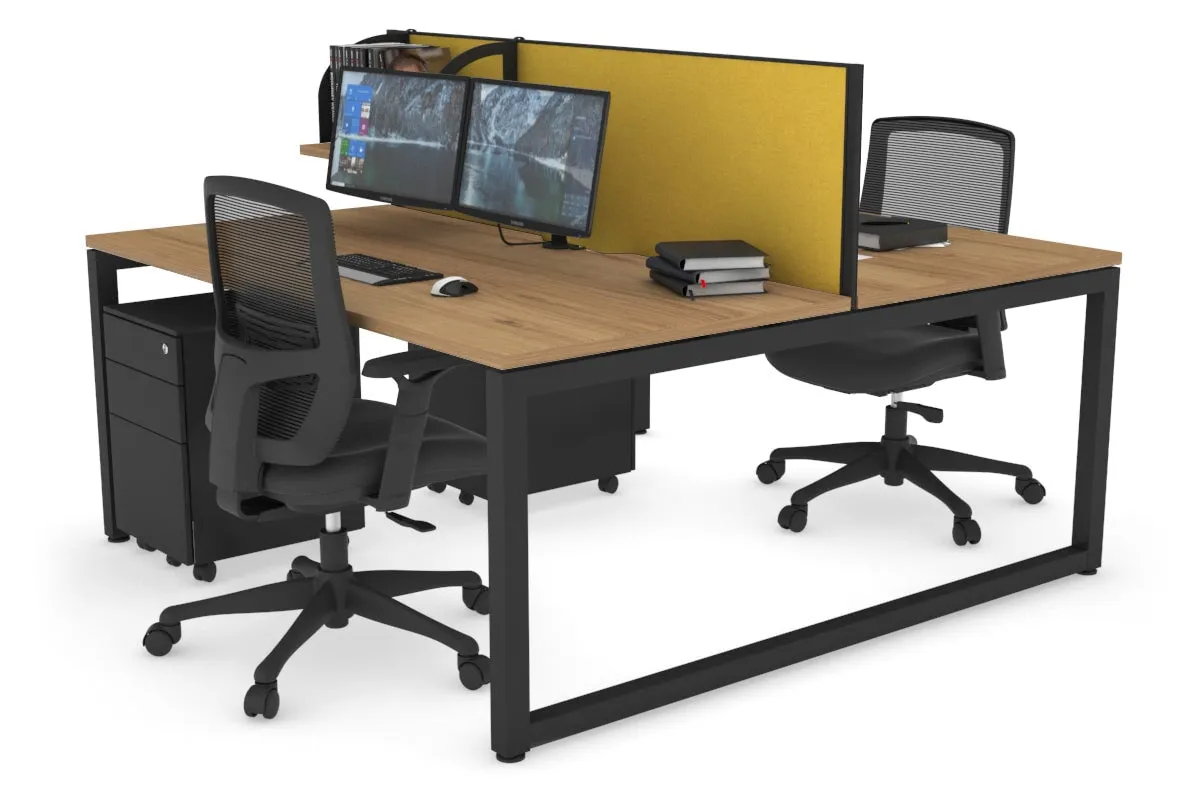 Quadro Loop Legs 2 Person Office Workstation [1400L x 800W with Cable Scallop]